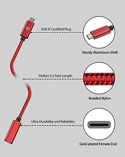 High-Speed USB C Extension Cable (20 Gbps Data Transfer, 240 W Fast Charging, 3.3 Ft) – USB 3.2 Type C Male to Female Adapter for i Phone 16, Pixel, PSVR2, Mac Book Air/Pro, and Dell XPS – Optimal Versatility & Enhanced Performance in a Sleek Red Design