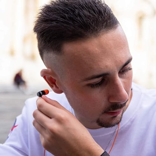 LUDOS Clamor Wired Earbuds – Premium Noise-Isolating In-Ear Headphones with Memory Foam Tips, Built-in Microphone, 5-Year Warranty – Perfect for i Phone and Samsung Users, Ideal for Students and Small Ears in Stylish Pink – Ultimate Sound Quality and Comfort for Everyday Use