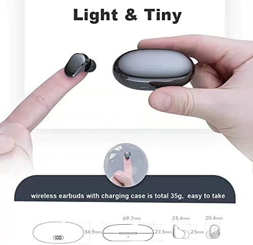 Ultra-Compact Waterproof Bluetooth Earbuds with Touch Control – Lightweight Stereo Headphones for i Phone & Android Users – Perfect for Active Lifestyles and On-the-Go Listening with Charging Case