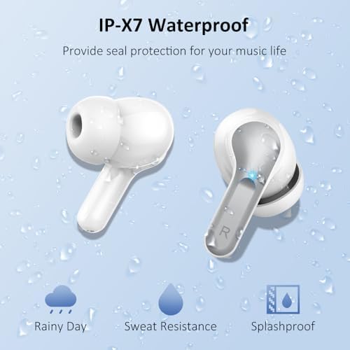 Premium Bluetooth 5.3 Wireless Earbuds with Deep Bass and Enhanced Noise Cancelling – Mini Sport Earphones with 40 Hours Playtime, USB-C Charging Case, and Dual LED Display for Ultimate Connectivity and Sound Clarity