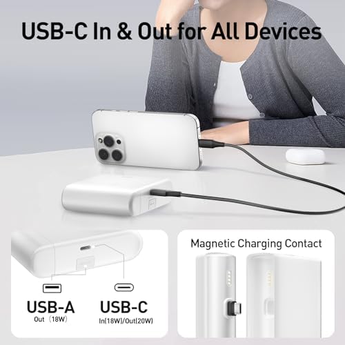 i WALK 13500 m Ah USB-C Portable Charger – Ultra-Fast Charging Power Bank for i Phone 16/15/16 Plus/16 Pro Max, i Pad & More – Lightweight Battery Pack in Stylish Pink for On-the-Go Convenience and Enhanced Device Compatibility