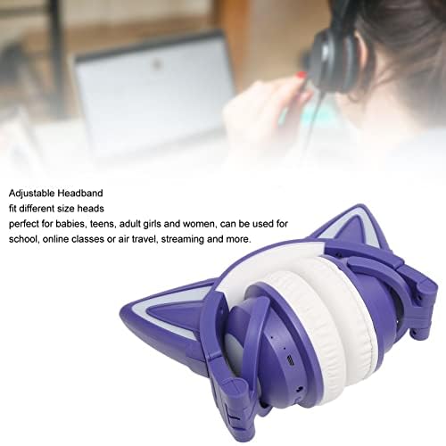 Vibrant RGB Cat Ear Headphones – Wireless Bluetooth Gaming & Music Headset with Customizable LED Light Show, Foldable Over-Ear Design for Kids & Adults – Perfect for Gaming, Parties, and Everyday Listening