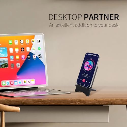 Versatile Solid Wood Phone Stand – Premium Desktop Holder for All Phone Types, Non-Slip Design with Sleek Black Finish, Ideal for Home & Office Use, Enhancing Productivity and Style