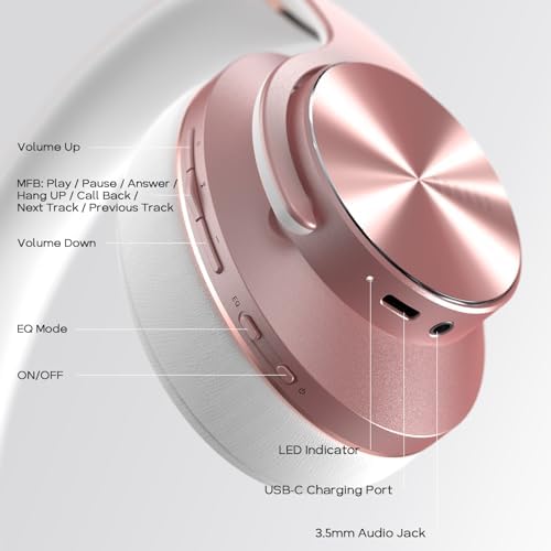 Transform Your Listening Journey with DOQAUS Over-Ear Bluetooth Headphones: 90-Hour Playtime, Tailored EQ Settings, and Superior Noise Cancellation for Unmatched Comfort and Audio Clarity in Music and Calls