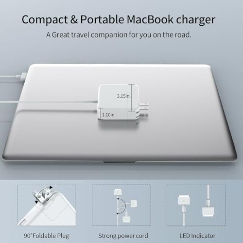 Elevate Your Charging Efficiency with the High-Performance 60 W/45 W T-Tip Magnetic Power Adapter for Mac Book Air (2012-2015) – Unmatched Compatibility for Models A1425, A1502, A1465, A1466, A1436, A1435 – Ultra-Lightweight & Travel-Friendly Design for Effortless Power On-the-Go