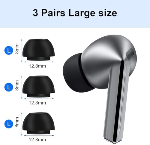 Premium Memory Foam Ear Tips for Samsung Galaxy Buds3 Pro – Superior Comfort and Noise Isolation – Large Replacement Earbud Tips for Enhanced Audio Experience and Perfect Fit