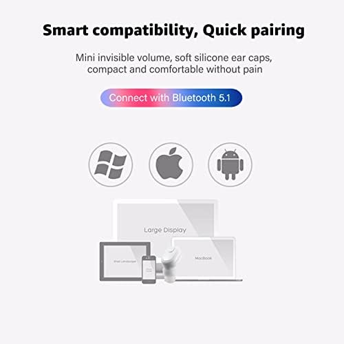 Ultra-Compact Bluetooth Wireless Earbud with 12-Hour Playtime – Invisible Sports Headphone for Ultimate Comfort and Superior Sound Quality – Ideal for Active Lifestyles, Work, and Relaxation – Chic Beige Design for Discreet Listening