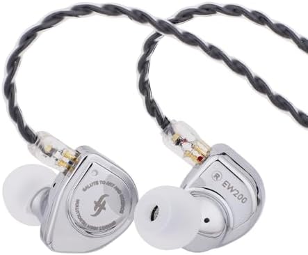 Transform Your Audio Journey with Linsoul SIMGOT EW200 In-Ear Earphones – State-of-the-Art 10 mm SCP Dynamic Driver, Robust All-Metal Design, and Interchangeable Silver-Plated Cable for Superior Sound Precision and Luxurious Comfort Tailored for Audiophiles and Creators
