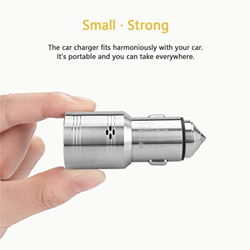 Revolutionary Dual-Port USB-C Car Charger with Integrated Carbon Monoxide Detection – Fast Charging Power Delivery 3.0 & Quick Charge 3.0 Compatible, Engineered from Durable 7 PETAL 304 Stainless Steel for Safety and Longevity, Perfect for i Phone, Samsung Galaxy, Google Pixel, and More