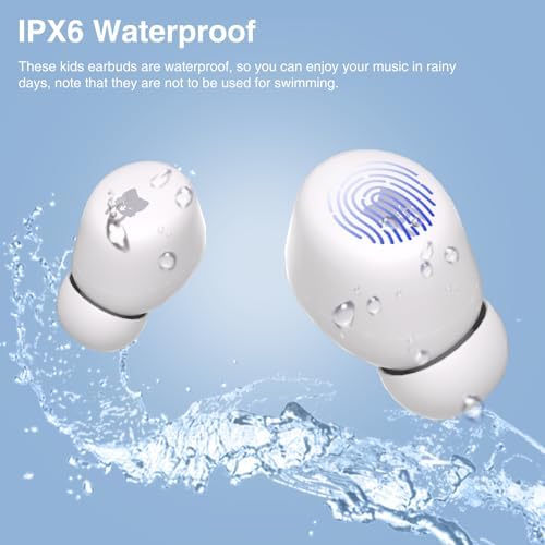 Penguins Kids Bluetooth Headphones – Safe 85 d B Volume Limited Earbuds with 30-Hour Playtime, Waterproof Touch Control for Small Ears – Ideal for School, Travel, and Home Use with Superior Device Compatibility and Child-Friendly Design