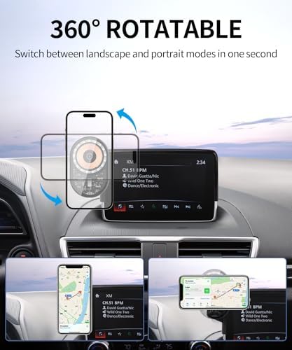 Wireless Charging car Phone Holder for Mazda 3 2014-2016/Mazda CX-3 2016-2021 Accessories 7 inch Screen Fixed Clip,360° Rotation car Phone Mount Compatible with MagSafe – Enhanced Compatibility and Speed