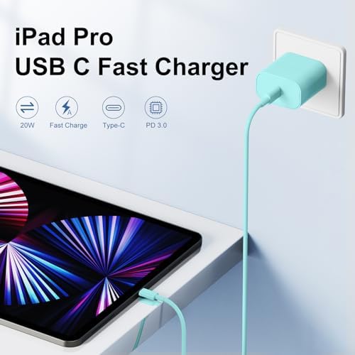 Ultimate 20 W Fast Charging Solution: 10 Ft i Phone 15 Charger with 3 Durable USB-C Cables & Dual Wall Adapters – Compatible with i Phone 15/15 Pro/Pro Max, i Pad Pro, Air Pods, and Samsung Devices for Rapid Power-Up and On-the-Go Convenience