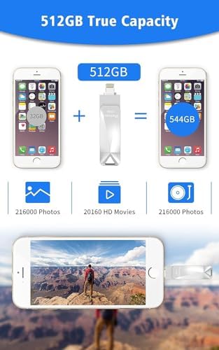 Revolutionize Your Data Storage with the 512 GB MFi Certified USB Flash Drive for i Phone – Stylish Photo Stick for Seamless Backup and High-Speed Transfers, Perfect for i Pad, i Phone, and Computer Users on the Go!