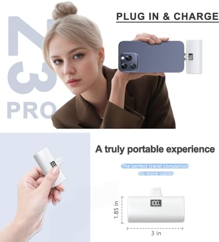 Ultra-Compact 6000 m Ah Power Bank for i Phone 15 Series & Android Devices – Fast 20 W USB-C Portable Charger for On-the-Go Power Solutions – Sleek Mini Battery Pack for i Phone 15 Pro/15 Plus/15 Pro Max/Samsung/Huawei – Reliable Charging Anytime, Anywhere