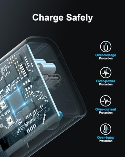 20 W USB-C Wall Charger for i Phone 16 & 15 – Fast Charging Dual Pack with 6 FT Type-C Cable – Optimized Power Delivery for i Pad Pro and More – Compact, Durable, and Travel-Friendly Charging Solution for Home and On-the-Go Use