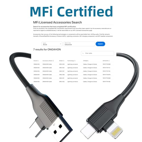 Versatile 4 in 1 Charging Cable Duo – 60 W Fast Charge & Data Sync Solutions for i Phone, i Pad, Laptop & More – MFi Certified Lightning, USB-C, USB-A Compatibility, 3.3 FT Durable Length for Effortless Connectivity – All-in-One Multi Charger Cord for Enhanced Efficiency and Reduced Clutter
