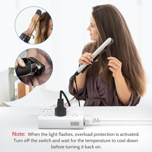DOACE 350 W Voltage Converter: Essential US to Europe Power Adapter for Safe and Efficient Charging of Electronics, Hair Tools, and Laptops – Compact, Lightweight Design for Hassle-Free Travel and Reliable Performance