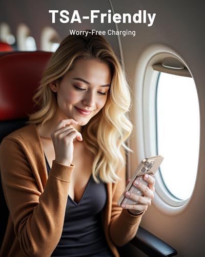 Ultra-Slim Mag Safe Battery Pack – 15 W Qi2 Certified Fast Wireless Charger for i Phone 12/13/14/15/16 – 5000 m Ah Portable Power Bank with PD20 W USB-C Cable – Perfect Travel Companion for On-the-Go Power Solutions