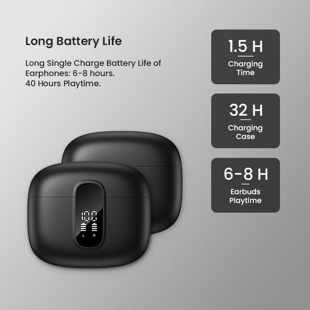 Revolutionary Bluetooth 5.4 Wireless Earbuds with Enhanced Noise Cancellation – Immerse Yourself in Hi-Fi Stereo Sound and Powerful Bass, Enjoy Uninterrupted 40-Hour Playtime – Water-Resistant In-Ear Headphones Perfect for Active Lifestyles and Effortless Connectivity