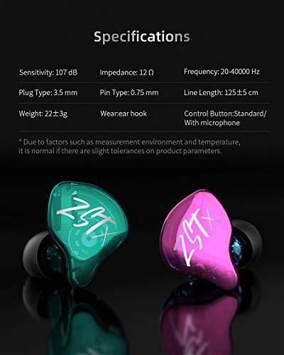 KZ ZST Dual Driver Wired In-Ear Earphones – Hi-Fi Monitor Earbuds for Musicians, Gamers, and Audiophiles – Superior Sound Clarity and Ergonomic Comfort for Extended Use – Tangle-Free Design for Enhanced Durability and Compatibility with All Devices