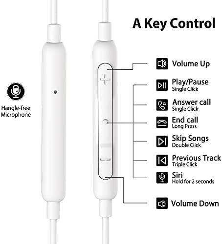 Premium Lightning Earbuds with Secure Ear-Hook Design for i Phone 14/13/12/11 Pro Max/X/XS Max/XR – MFi Certified Sports Earphones in Elegant Rose Gold with Built-in Mic for Hands-Free Calls and Rapid Charging