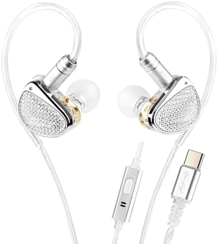 STA-K Elite Dual Driver In-Ear Monitors – Premium Wired Earbuds for Musicians and Audiophiles with Customizable Detachable Cable, Exceptional High Fidelity Sound Clarity, Ergonomic Comfort Design for Extended Use, Sleek Silver Aesthetic, Optimal Sound Isolation for Studio and Live Performance