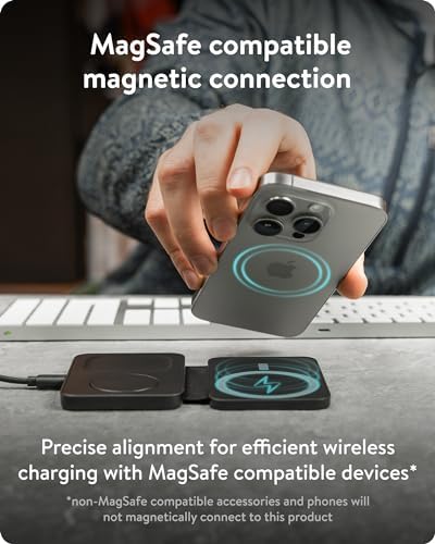 Experience Ultimate Convenience with Mous 3 in 1 Wireless Charger – Mag Safe Compatible Travel Charger for i Phone, Apple Watch & Air Pods – Fast, Safe, and Compact Power Solution for Effortless Charging on the Go
