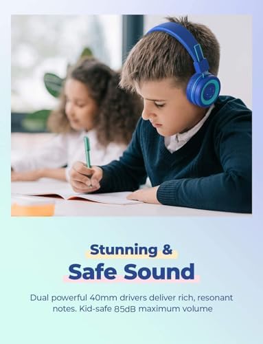 Stylish Pink i Clever BTH02 Kids Bluetooth Headphones – Unmatched 93-Hour Playtime, Lightweight & Foldable Design for Easy Portability, Fast Type-C Charging, Advanced Bluetooth 5.4 Connectivity, Safe Volume Limiting for Young Learners, Perfect for Music, Audiobooks, and School Use – Your Child’s Ultimate Audio Experience