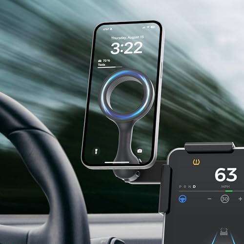 Transform Your Tesla Driving Experience with the Premium Magnetic Phone Mount – Tailored for Model 3, Y, X, and S (2022) – Powerful Magnetic Grip for Unwavering Stability – Mag Safe Ready for Effortless Use – Quick Tool-Free Installation – Stylish Black Finish Enhancing Your Vehicle’s Interior – The Ideal Companion for Hands-Free Navigation and Enhanced Connectivity