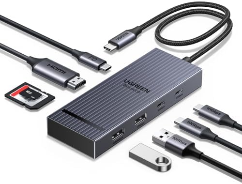UGREEN Revodok Pro 8-in-1 USB-C Hub: Powerful Docking Station with 4 K HDMI, 100 W Power Delivery, and Ultra-Fast Data Transfer for Mac Book Pro, i Pad Pro, XPS, and More – The Compact Connectivity Essential for Professionals and Creatives on the Move