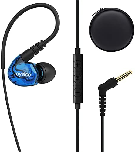 Wired Single Earbud with Mic – Mono Headphone for Active Lifestyles, Enhanced Over-Ear Hook Design for Secure Fit, Ideal for Driving, Running & Cycling, Includes Protective Case for Convenience and Clarity with Cell Phones & Laptops