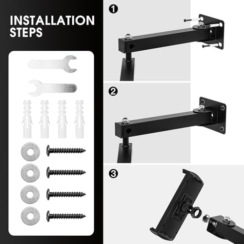 Versatile 360° Rotating Tablet Wall Mount Holder for Devices 4-12.9 Inches – Ideal i Pad Pro, Air, Mini & Samsung Galaxy Compatibility for Seamless Home & Office Use – Hands-Free Solution for Cooking, Video Calls, and Workouts – Stylish & Durable Design for Enhanced Productivity