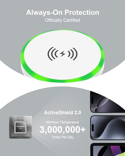 Mag Safe Wireless Charger Pad with Stand – 15 W Fast Charging Magnetic Dock for i Phone 16/15/14, Google Pixel 9 Series, Samsung Galaxy S25/S24/S23, Air Pods, and Qi-Compatible Devices – Optimal Magnetic Alignment and Safety Features for Reliable Power Delivery