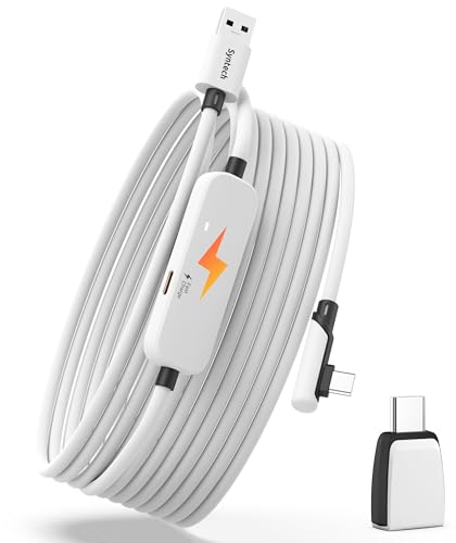 Experience Uninterrupted Gaming with the Syntech 16 FT Link Cable for Oculus/Meta Quest 3, Quest 2/Pro, and Pico4 – High-Speed USB 3.0 Charging and Data Transfer Cable for Steam VR, Engineered for Enhanced Compatibility and Durability, Perfect for Long VR Sessions and Ultimate Mobility