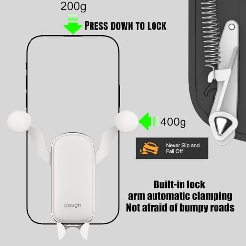 Ultimate Hands-Free Car Phone Holder with Metal Hook Clip – Universal Air Vent Mount for i Phone & Android Smartphones, 360-Degree Rotation, Sleek Black Design for Safe Navigation and Calls, Essential Driving Accessory