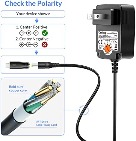 Versatile 15 W Universal AC Adapter – Multi-Voltage Power Supply for Routers, CCTV Cameras, Smartphones & More – Fast Charging, Lightweight, and Safe Solution for Household Electronics – Adjustable Voltage from 3 V to 12 V for Maximum Compatibility and Performance