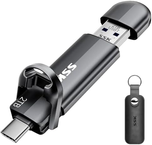 Unlock Superior Data Transfer with the SSK 128 GB Dual USB C Flash Drive – The Ultimate 2-in-1 Type C and USB A 3.2 Gen2 Storage Solution for i Phone 15, Thunderbolt 3, Android Devices, and More – Lightning-Fast Speeds Up to 550 MB/s for Effortless File Sharing and Backup – Compact, Durable, and Compatible Across All Devices!