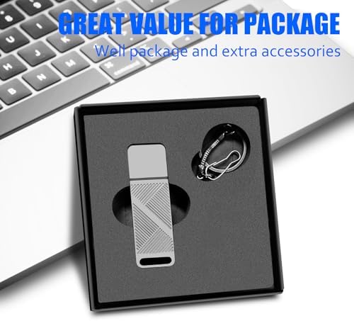 EASTBULL 256 GB High-Speed USB 3.0 Flash Drive with USB C Adapter & Keychain – Sleek Metal Design for Ultimate Portability, Fast Data Transfers, and Enhanced Compatibility for All Devices