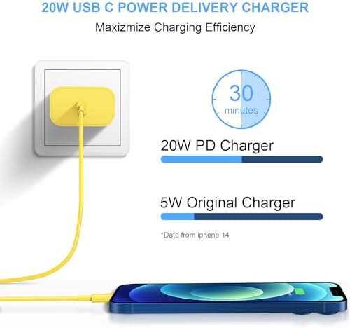 10 Ft i Phone Fast Charger 2-Pack – 20 W Super Fast Charging Cables for i Phone 14/13/12/11 Pro Max, Plus, Mini, and i Pad – Enhanced Durability, Flexibility, and Rapid Power Delivery for Ultimate Convenience