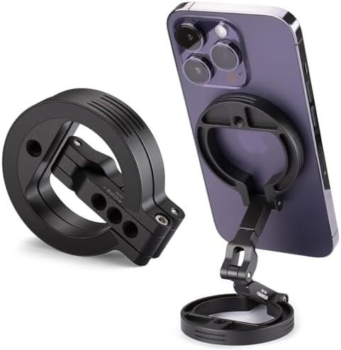 Revolutionary Magnetic Dual Grip Phone Holder for i Phone – Ultimate Security on Iron Surfaces | Versatile 1/4″ Screw Mount | Perfect for i Phone 16/15/14/13/12 Pro Max & Magnetic Cases | Effortless, Hands-Free Operation for Daily Activities