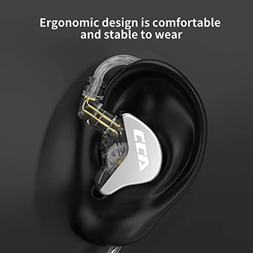 Premium CCA CRA In-Ear Monitor Earphones – Ultra-Thin Dynamic Driver for Superior Clarity & Deep Bass, Tangle-Free Removable Cord with Mic for Seamless Calls, Ergonomic Design for Extended Comfort & Compatibility Across Devices