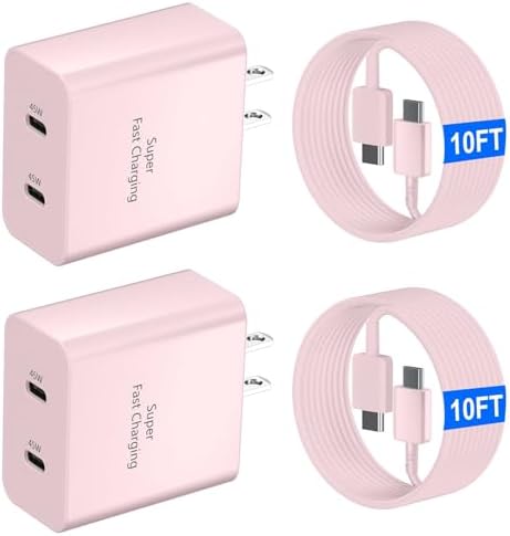 25 W Ultra-Fast USB-C Charger Block with 6.6 FT Type-C Cable for Samsung Galaxy S25/S24/S23/S22/S21/S20 & Note Series – High-Speed Charging Solution for Android Devices with Safety Features and Compact Design