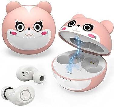 Charming Bluetooth Earbuds for Kids – Waterproof Noise-Cancelling In-Ear Headphones with Adorable Pig and Cat Designs – Comfortable Stereo Sound Perfect for Young Music Lovers and Learning – Durable, Easy-to-Clean Wireless Headset with Broad Device Compatibility – Engage Your Child’s Audio Experience with Fun and Functionality