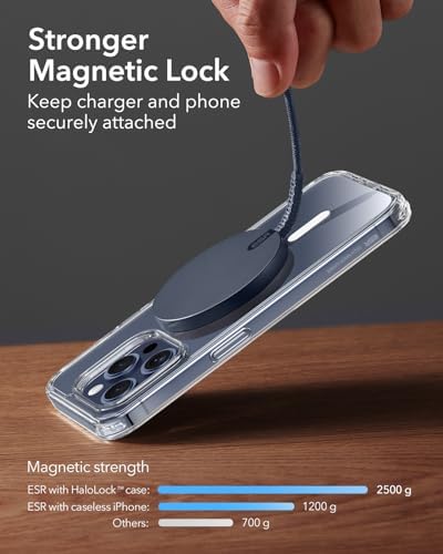 ESR Mag Safe 15 W Wireless Charger – Dual USB-C Charging Pad for i Phone 16 Pro Max, 16 Pro, 16, 16 Plus, 15, 14, 13, 12, and Galaxy S25 – Sleek Desert Titanium Finish – Effortless Magnetic Alignment for Air Pods Pro/3/4 – High-Speed Charging & Enhanced Device Compatibility