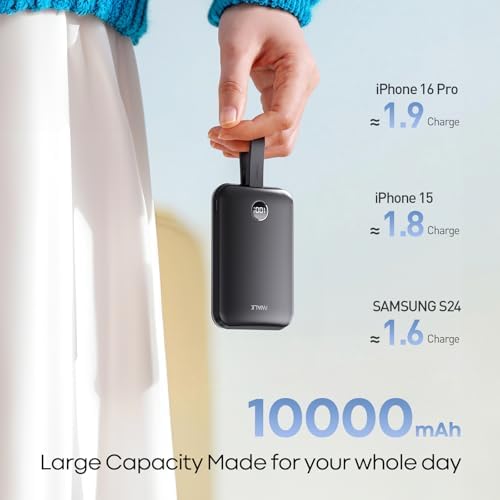 i WALK 10000 m Ah Magnetic Power Bank – 30 W High-Speed Wireless Charger with USB-C Cable, Qi2 Certified 15 W Battery Pack, LED Display for i Phone 16/16 Pro/15/14/13/12 Series & Samsung Galaxy – Ultimate Portability and Efficiency on the Go