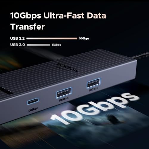 UGREEN Revodok Pro 6-in-1 USB C Hub: All-in-One Gigabit Ethernet & 4 K HDMI Adapter with 100 W Power Delivery for Mac M1/M2/M3, i Phone 16 Pro/Pro Max & Steam Deck – Unleash High-Speed Connectivity and Versatile Device Management
