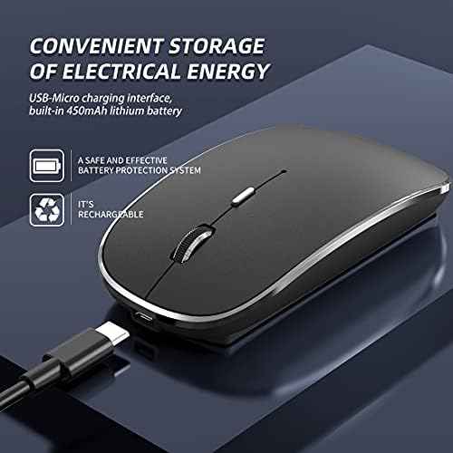 Elevate Your Computing Experience with the Q23 S Black Wireless Mouse – Rechargeable, Dual Mode USB-A & Type-C, Silent Operation, and 3 Adjustable DPI for Ultimate Precision and Versatility Across Laptops, Macs, PCs, and Android Devices