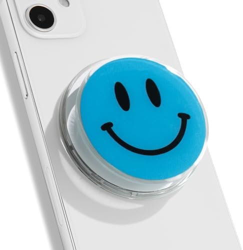 Magsafe Compatible Mobile Phone Grip Stand Holder Cute Smile Face Shape Expandible Collapsible for Kindle Smartphone Tablet Cell Phone Accessory (Baby Pink) – Enhanced Compatibility and Speed