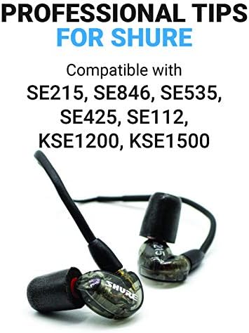 Upgrade Your Shure Earphones with Comply Memory Foam Replacement Ear Tips | Exceptional Noise Isolation & All-Day Comfort | Medium Black (3 Pairs) – Ultimate Fit and Compatibility for Enhanced Audio Experience