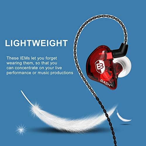 BASN Bsinger BC100 Professional In-Ear Monitor Headphones – Noise-Isolating IEM Earbuds for Musicians and Audiophiles with Universal Fit, Enhanced Compatibility, and Superior Sound Clarity in Sleek Blue Design
